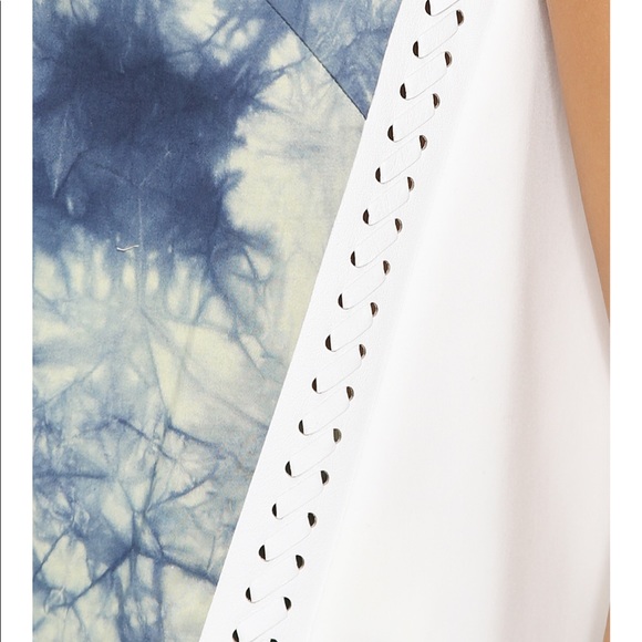 BNWT 3.1 Phillip Lim blue tie dye High-Low Hem Tank with leather detail - Picture 3 of 9